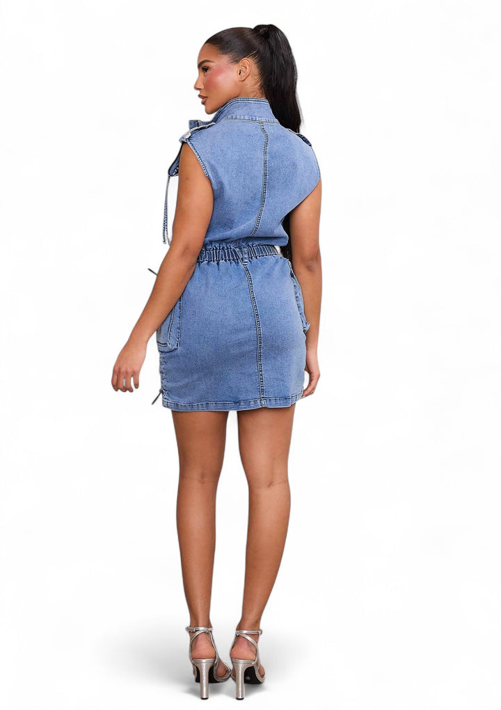 Sleeveless Jumpsuit Cargo Dress