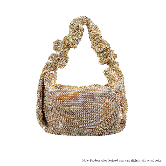 a gold purse with a chain on it