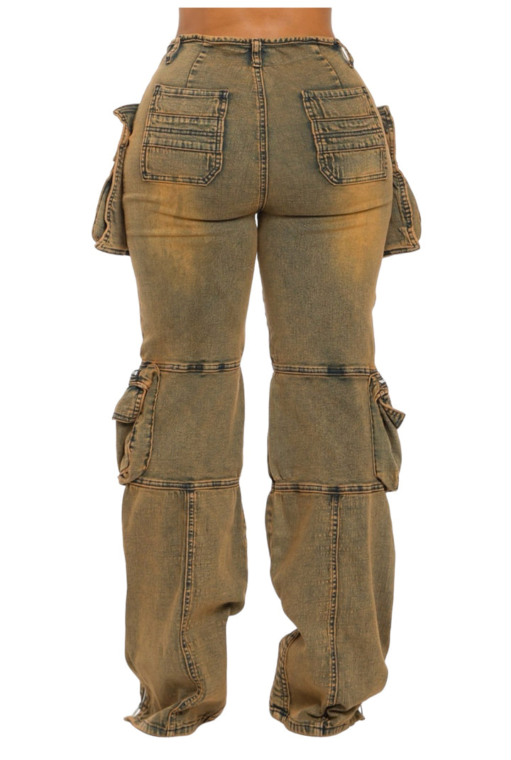 a woman wearing a pair of cargo pants