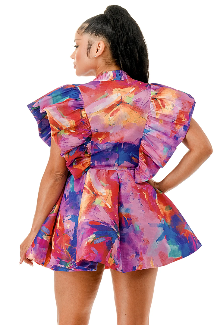 Multicolor Wrap Dress