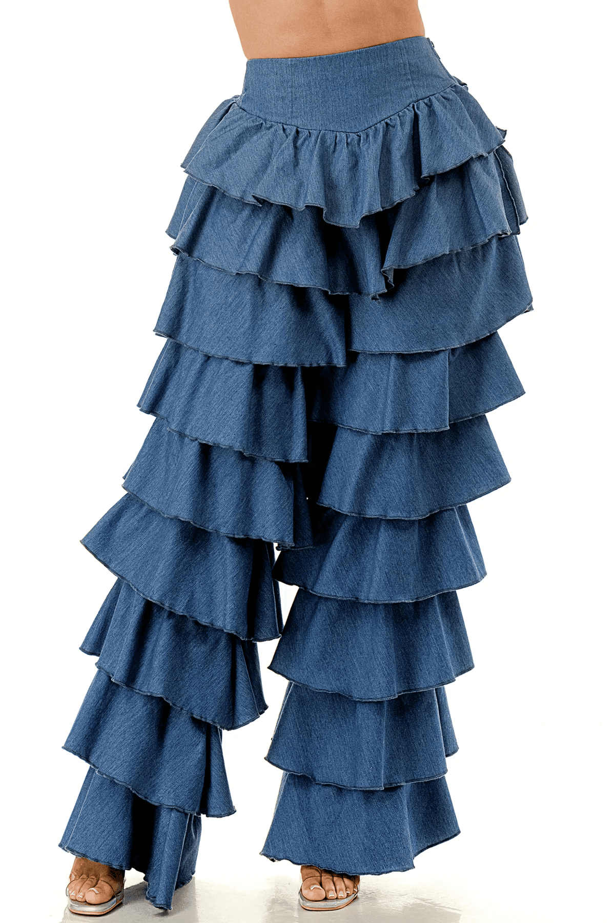 Ruffle Tiered High Waist Denim Pants – The House of Stylez