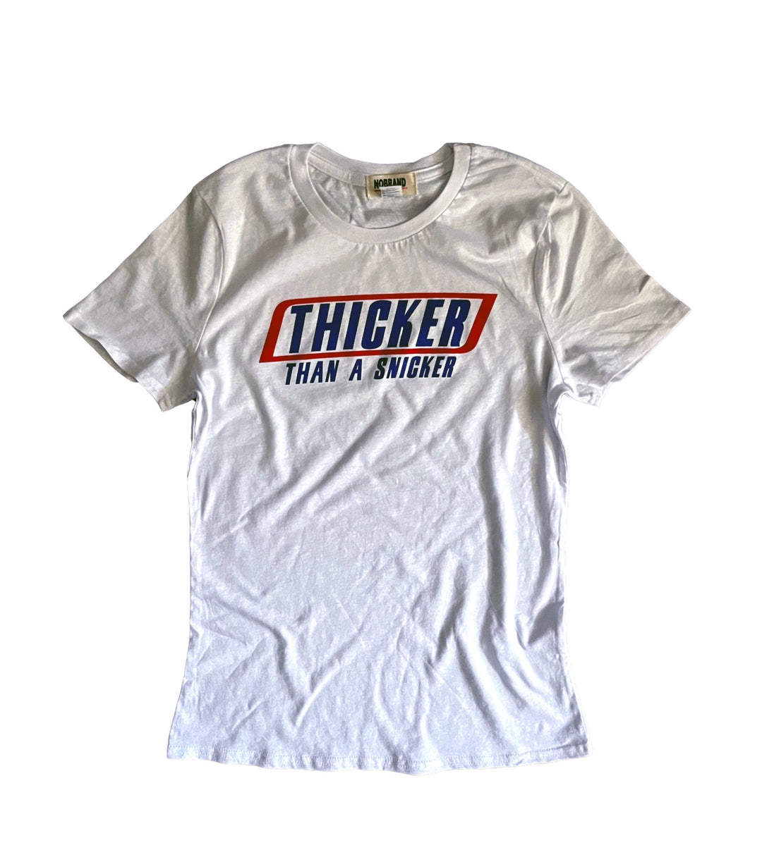 a white t - shirt with a red, white, and blue slogan
