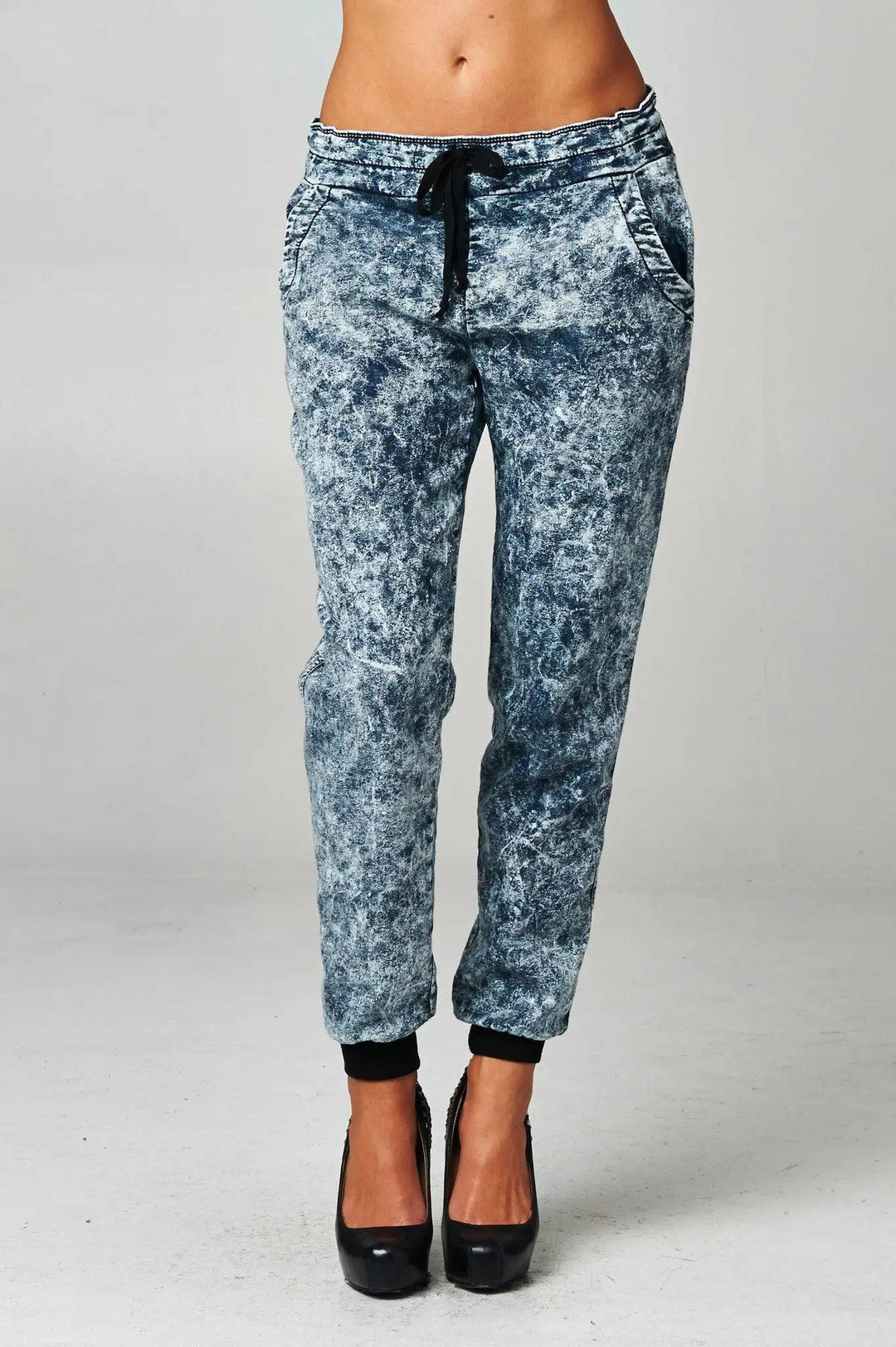 Acid Wash Drawstring Joggers The House of Stylez