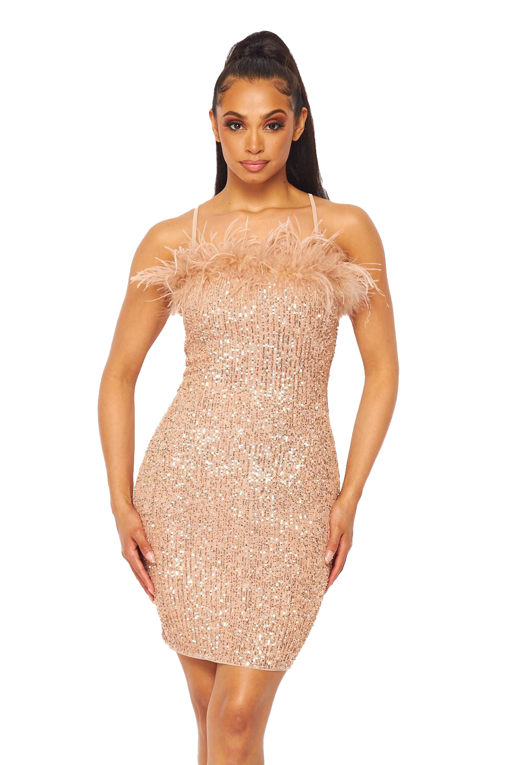 Feather & Sequin Dress Small Feather & Sequin Dress Small