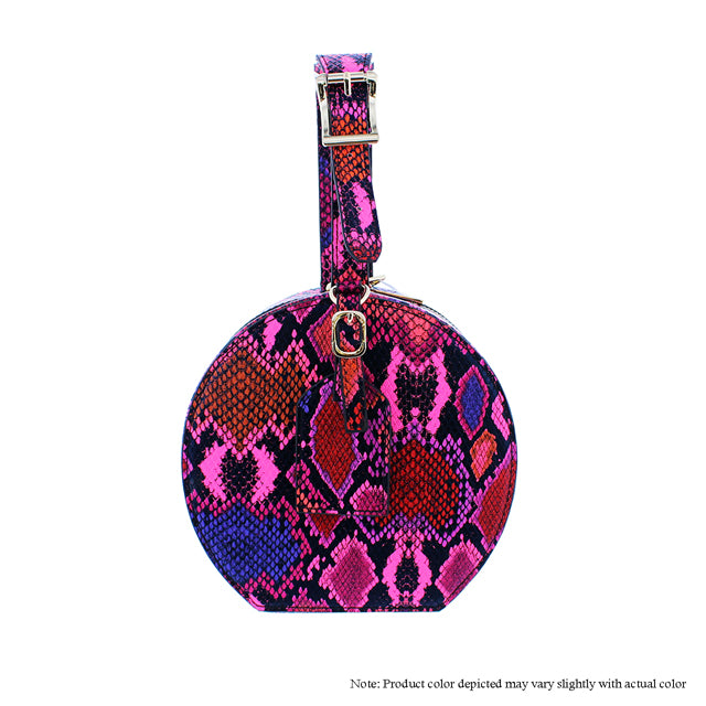 Pink Multi Color Snake Arm Candy Bag Liliana