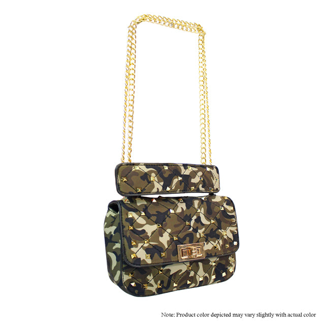 Camo Studded Crossbody Liliana