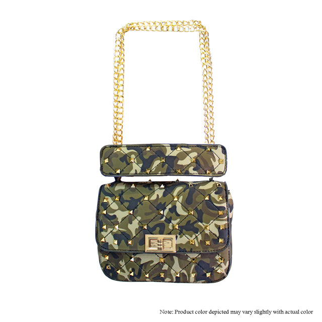 Camo Studded Crossbody Liliana