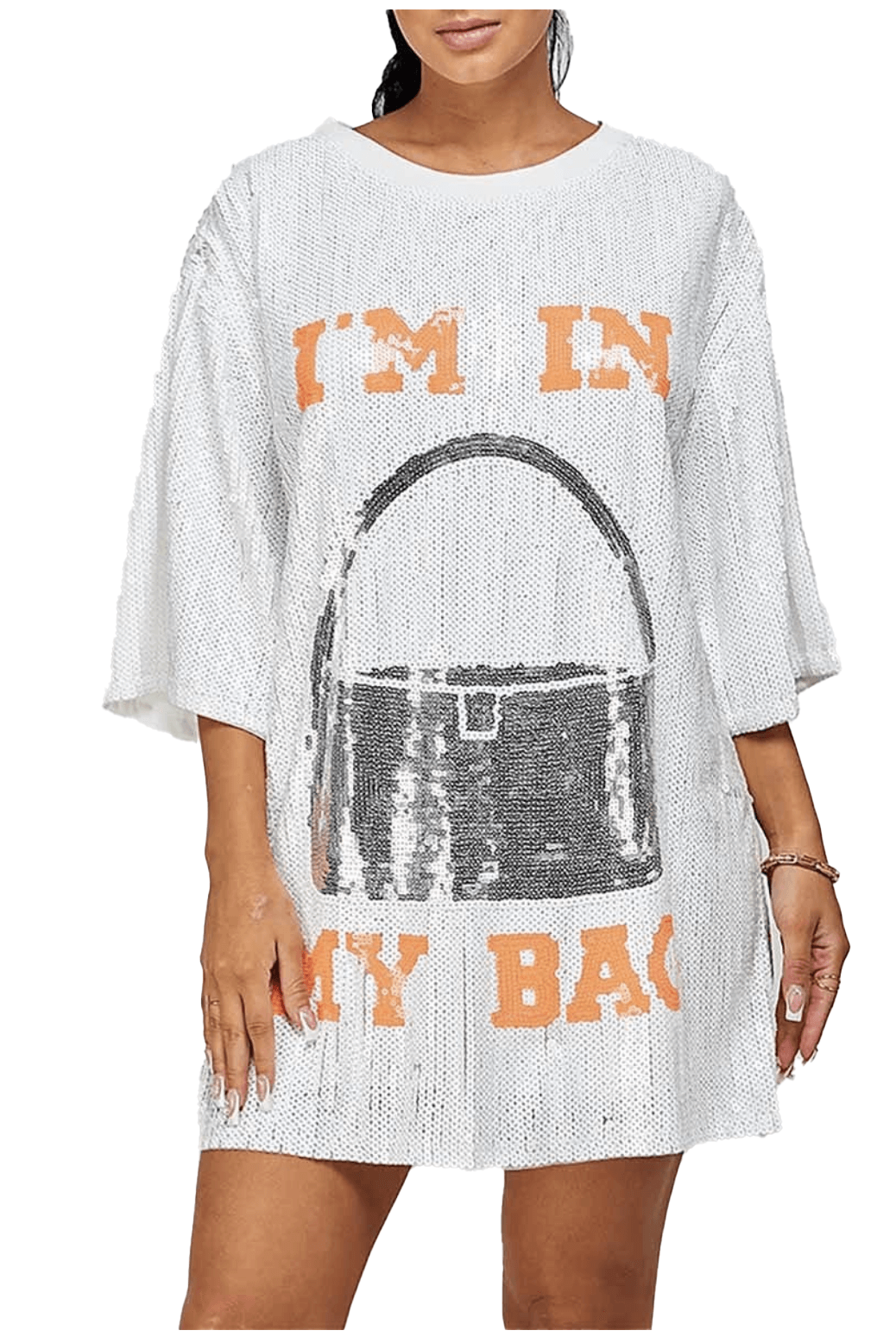 Im In My Bag Oversized Sequin T-shirt Dress House of Stylez Im In My Bag Oversized Sequin T-shirt Dress House of Stylez