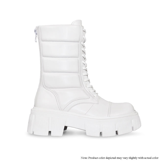 a pair of white boots on a white background