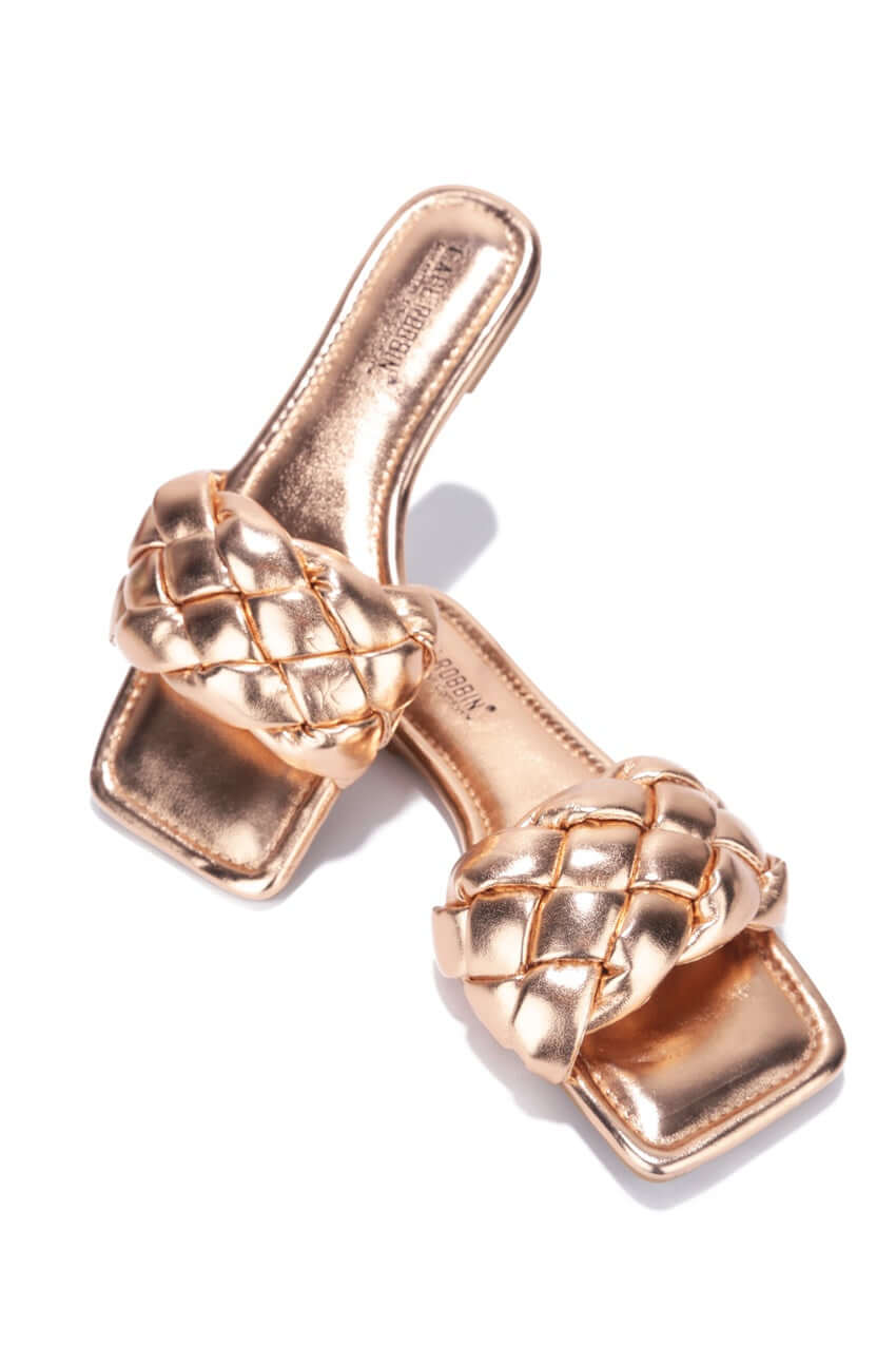 Slide Sandals: Vanessa Gyrl - Rose Gold Liliana