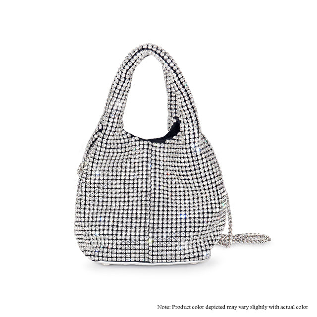 a white and black purse with a black and white checkered pattern