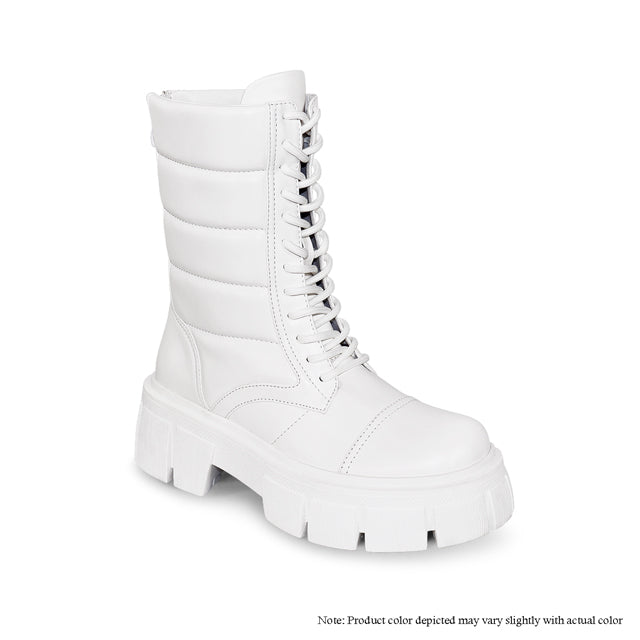 a pair of white boots on a white background