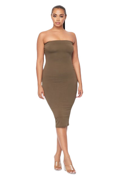 Tube Dress - Olive The House of Stylez Tube Dress - Olive The House of Stylez