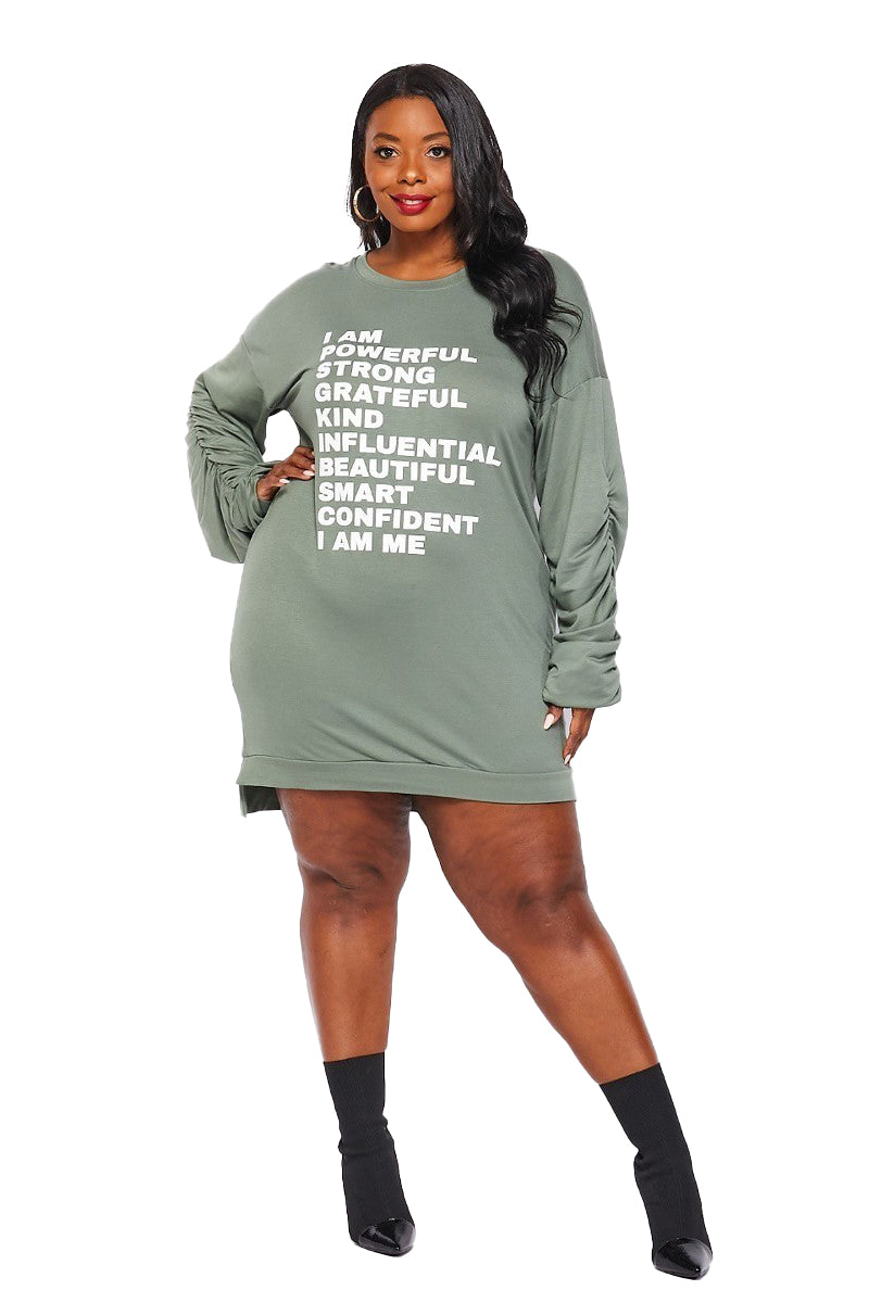 The I Am Sweatshirt- Sage | Plus Size Dress 1x The I Am Sweatshirt- Sage | Plus Size Dress 1x