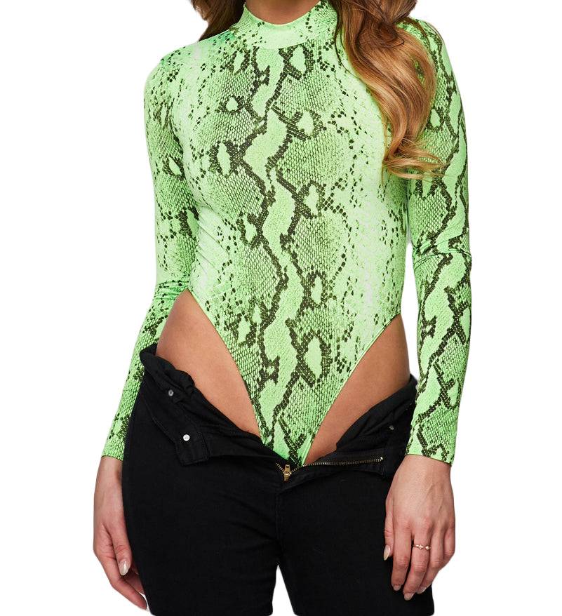 Mock Neck Snake Bodysuit Hot & Delicious