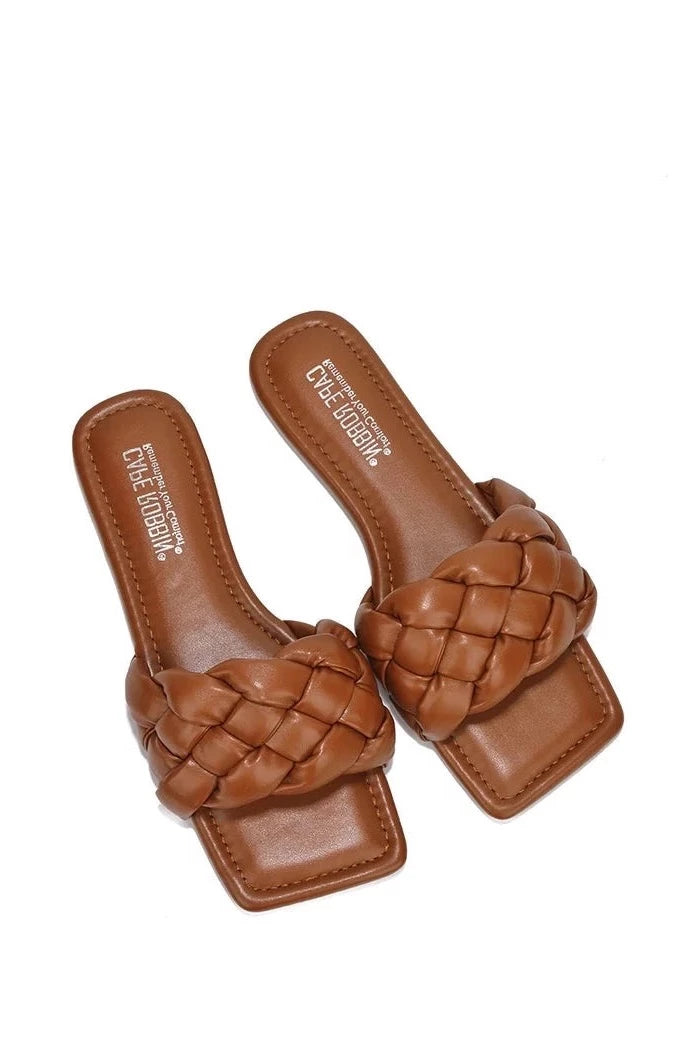 Slide Sandals: Vanessa Gyrl - British Tan Liliana