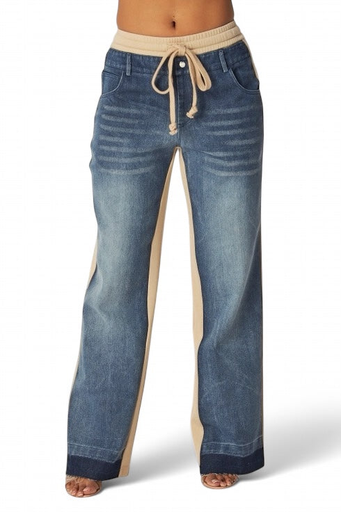 April Straight Leg Denim Jean Sweatpants