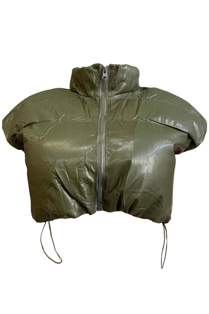 Vegan Leather Puffer Vest