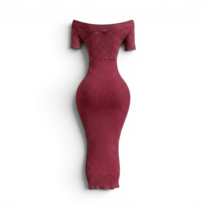 Mineral Wash Front Ruching Sweetheart Midi Dress