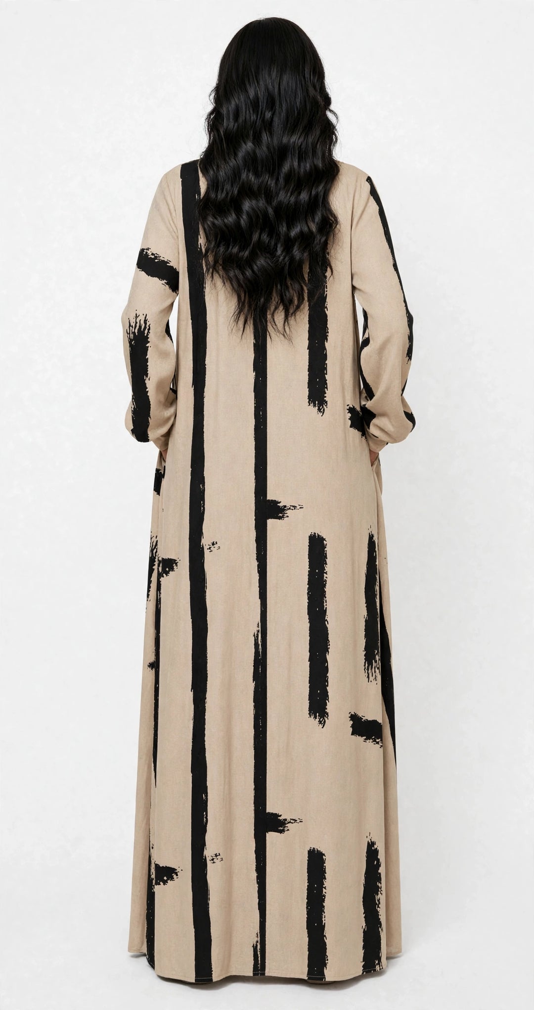 Abstract Brushstroke Duster & Wide-Leg Pants Set