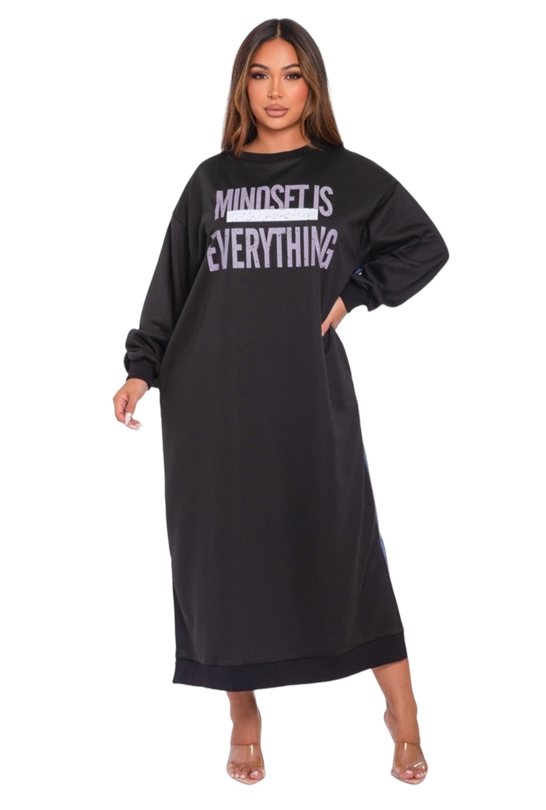 Mindset is Everything....Denim & Sweat Maxi Dress