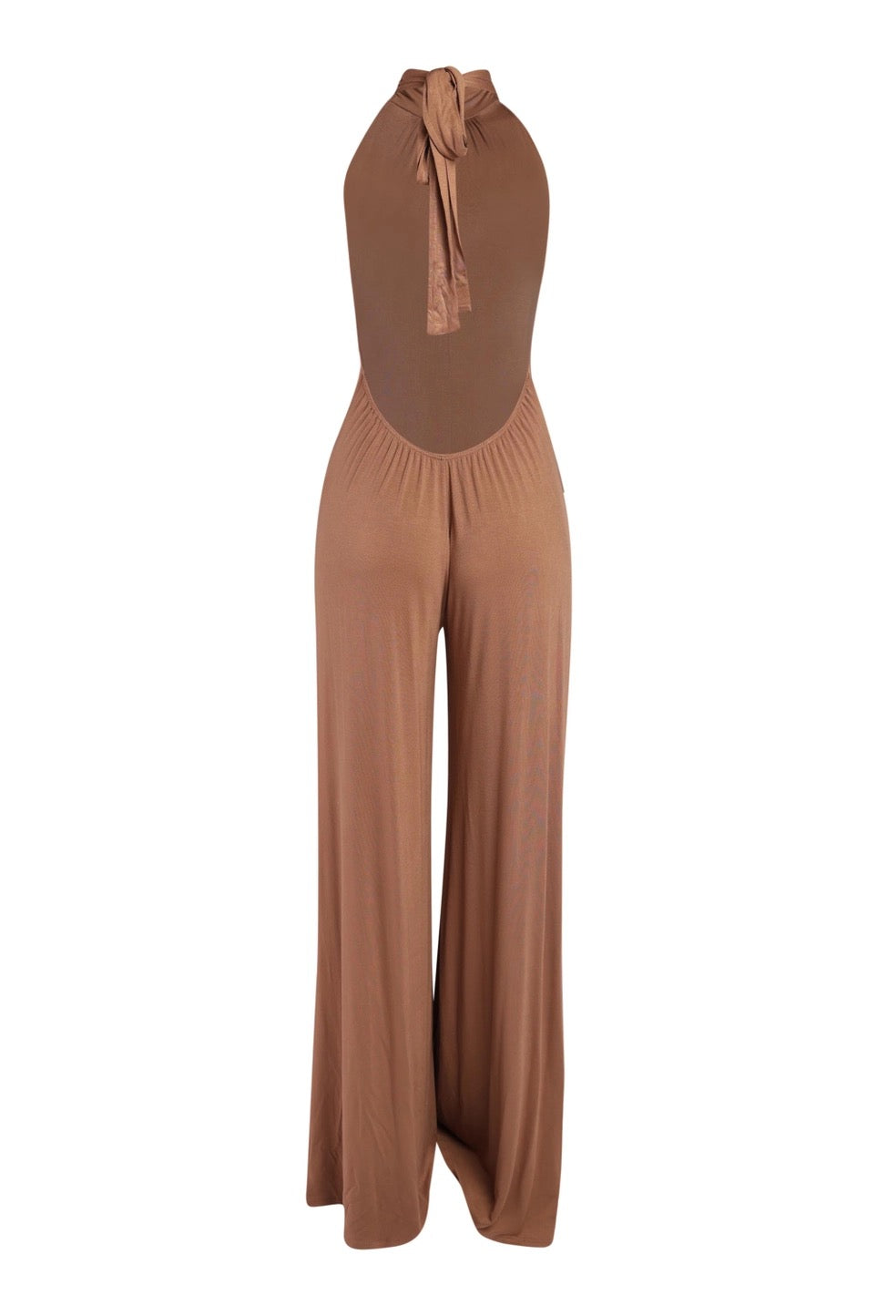 Halter Open Back Wide Leg Jumpsuit