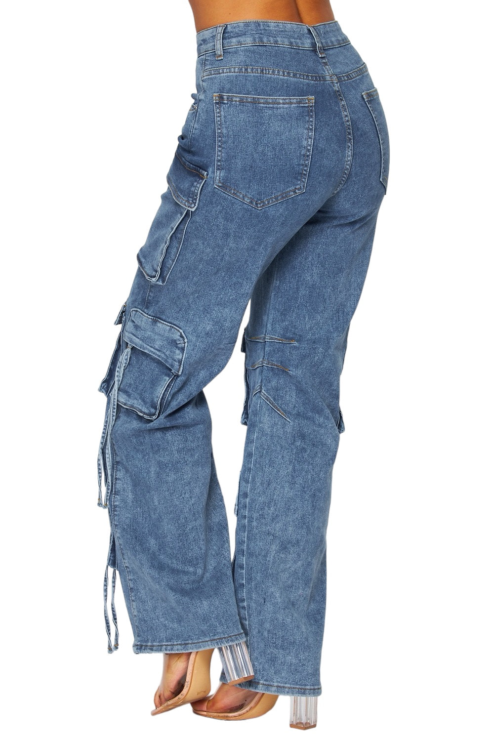 Multi Pocket Denim Cargo Pants