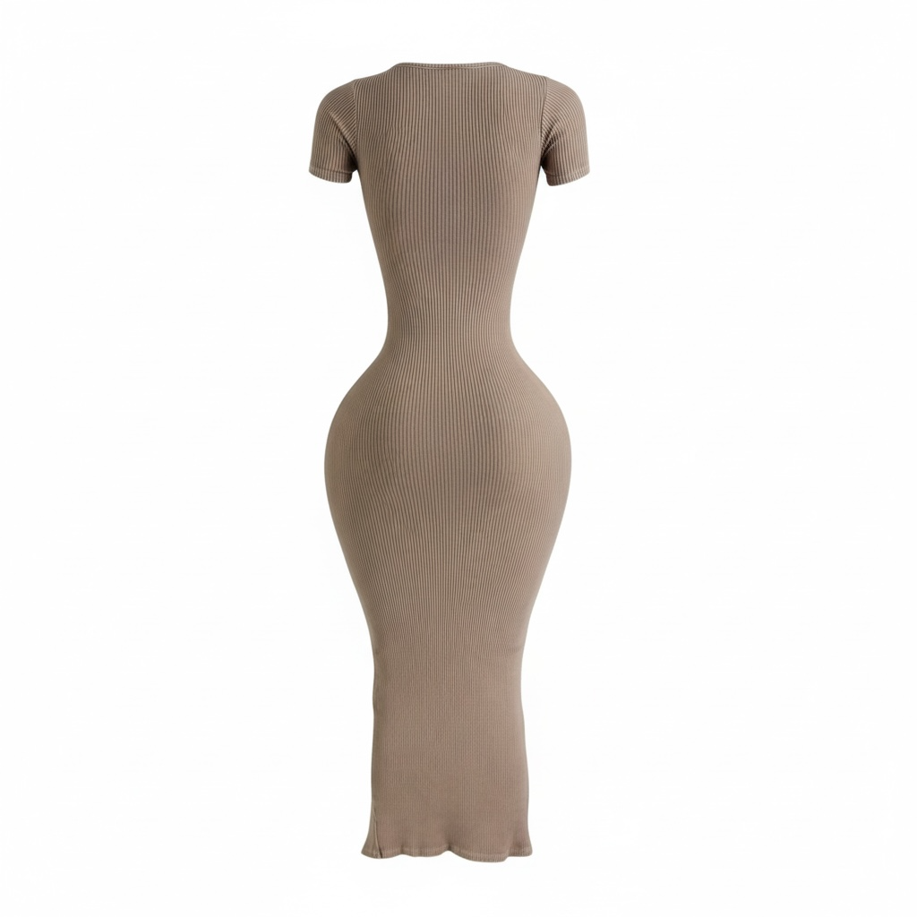Mineral Wash Front Twist Cut-Out Slit Maxi Dress