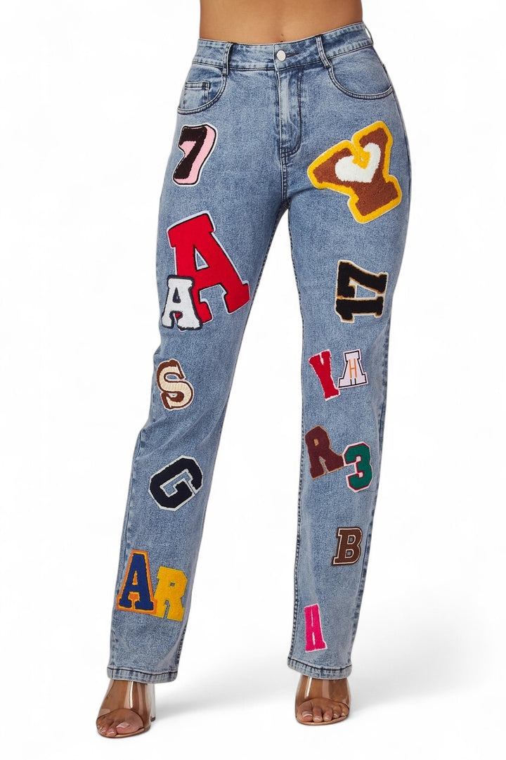 Emmiebree Patch Denim Jean Pants