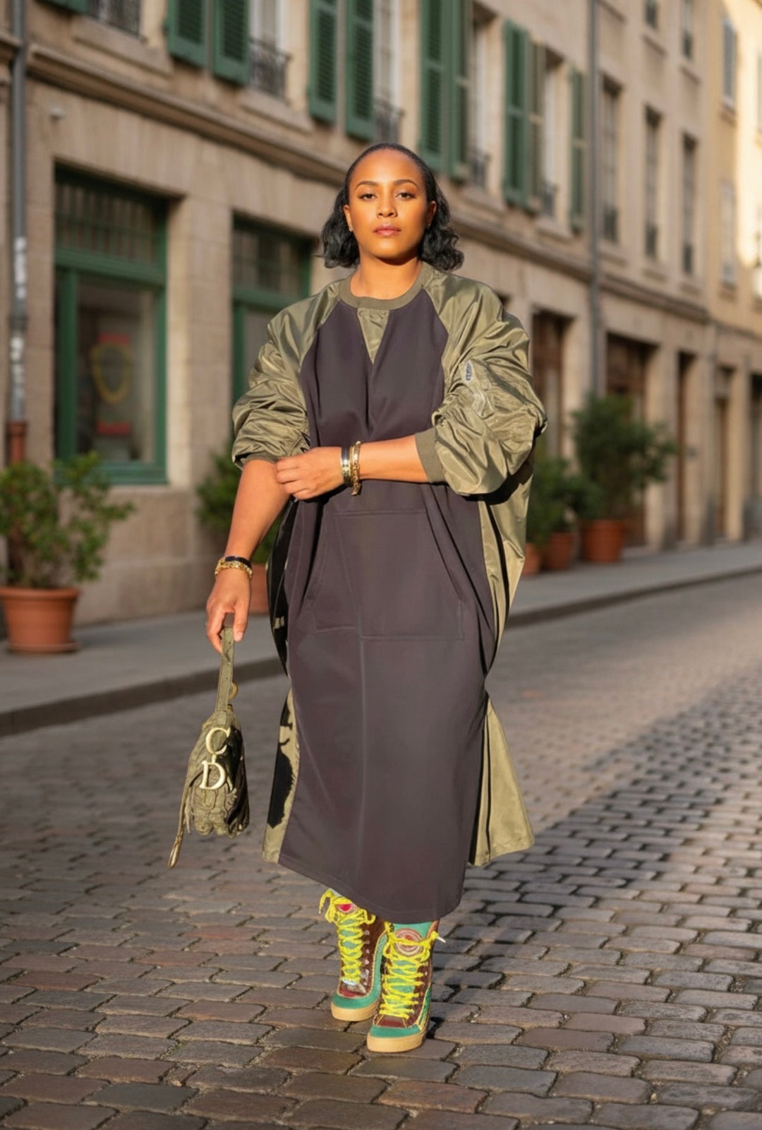 Contrast Oversize Dress