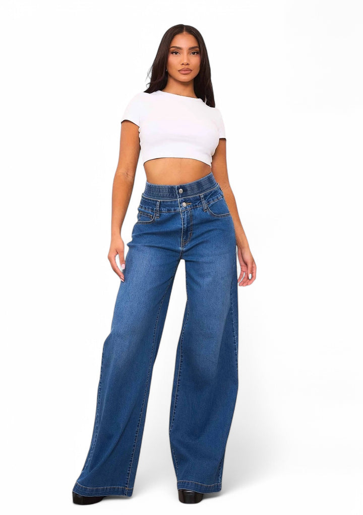 Double Waist Wide Leg Jeans