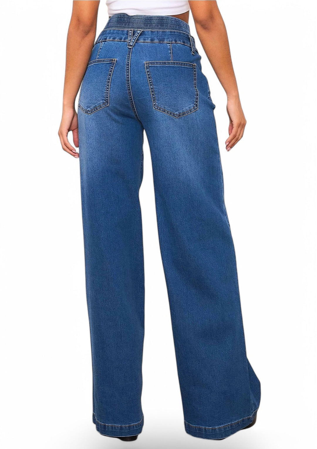 Double Waist Wide Leg Jeans