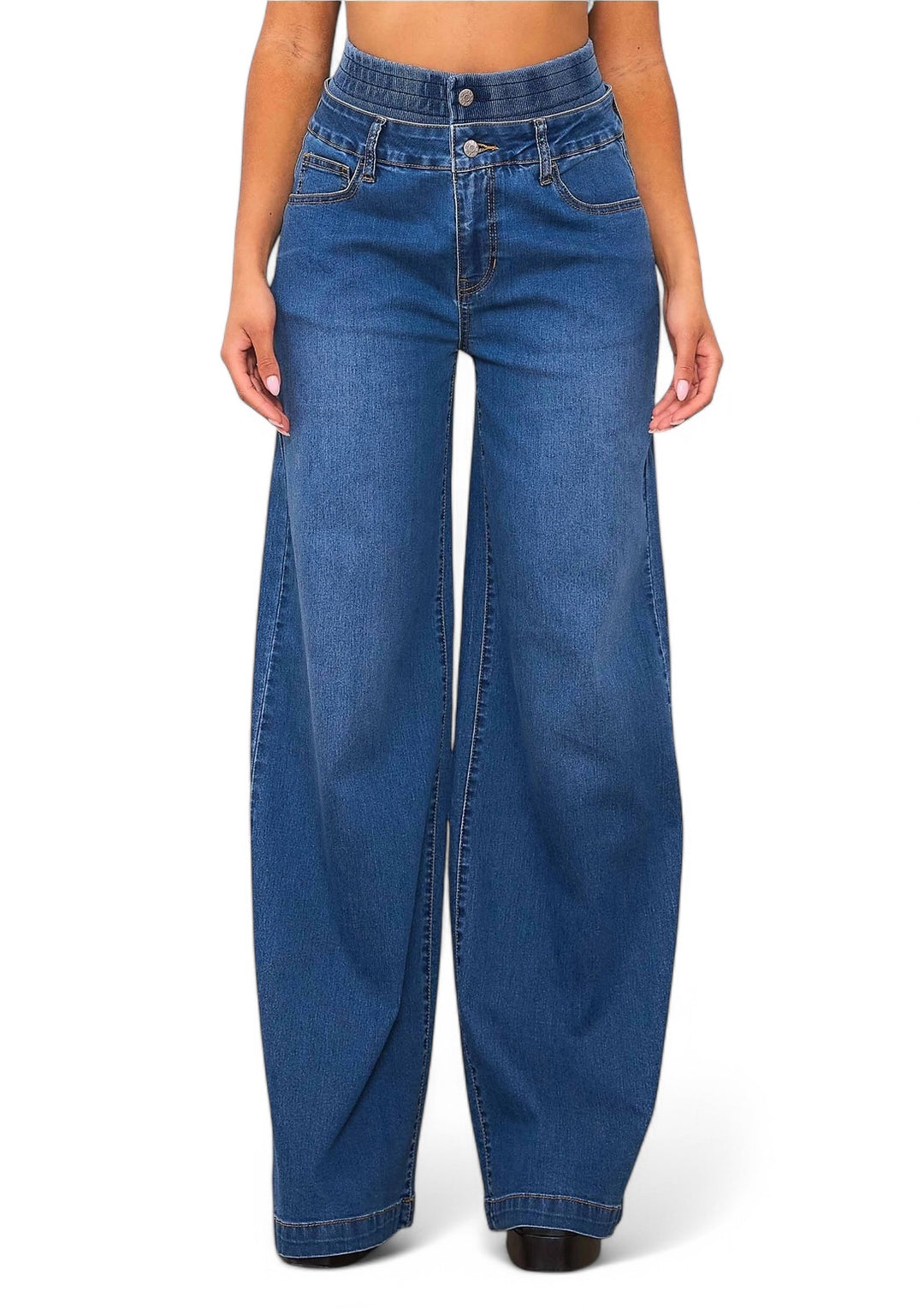 Double Waist Wide Leg Jeans