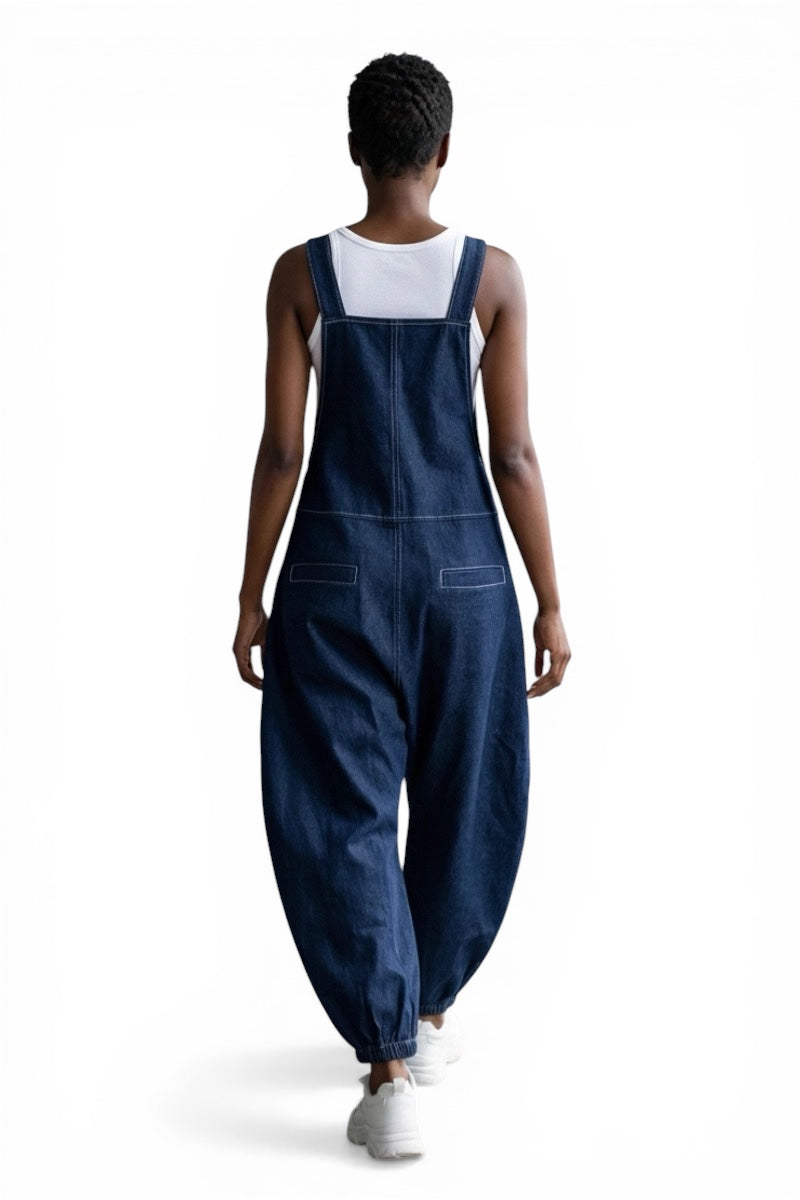 Denim Utility Overalls Jumpsuit