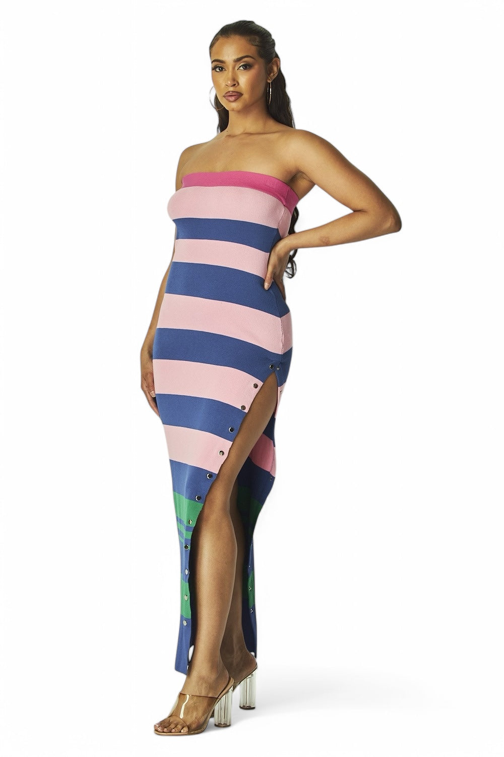 Striped Knit Maxi Dress