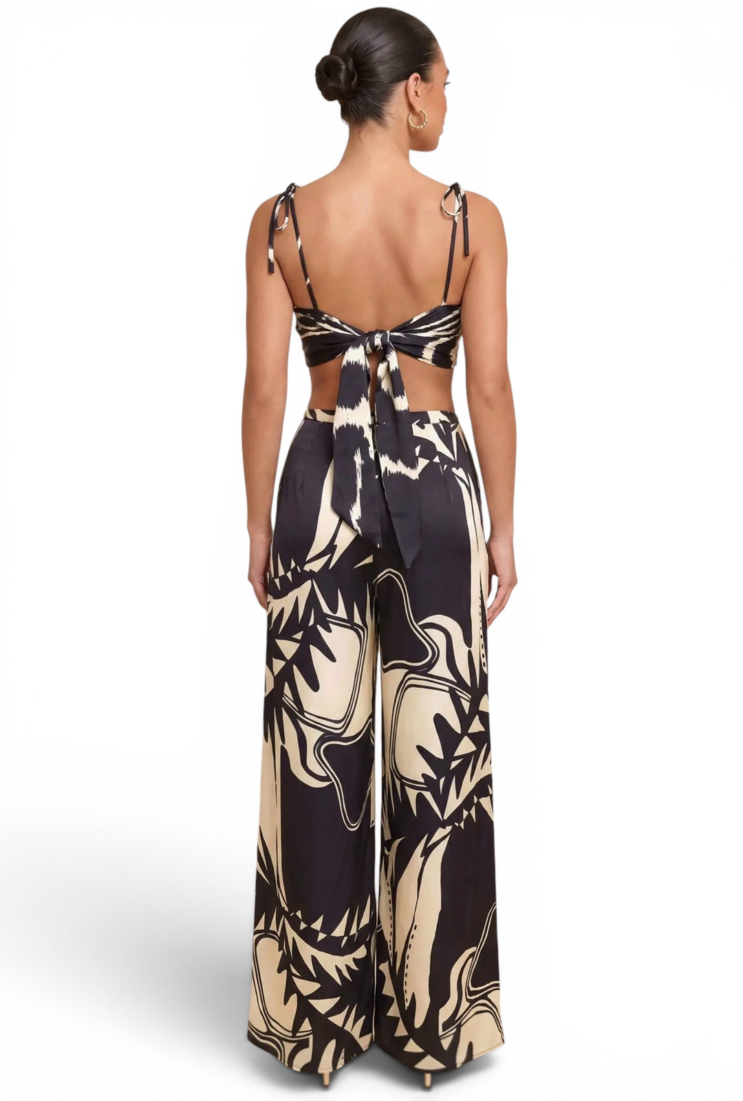 St. Barths Tropical Print Side Slit Pants Set