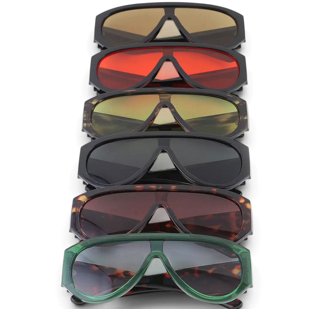 Sunglasses: Style 1360 -Statement Shield Aviator Sunglasses
