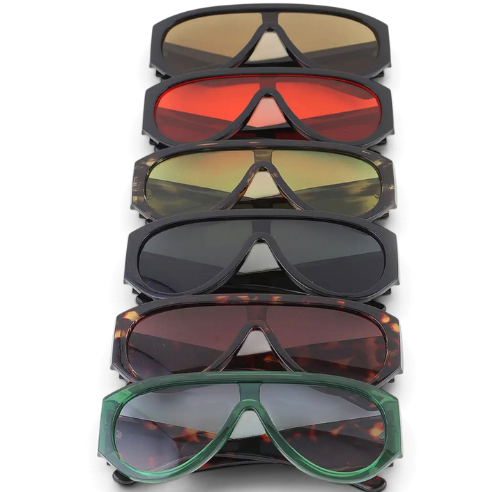 Sunglasses: Style 1360 -Statement Shield Aviator Sunglasses