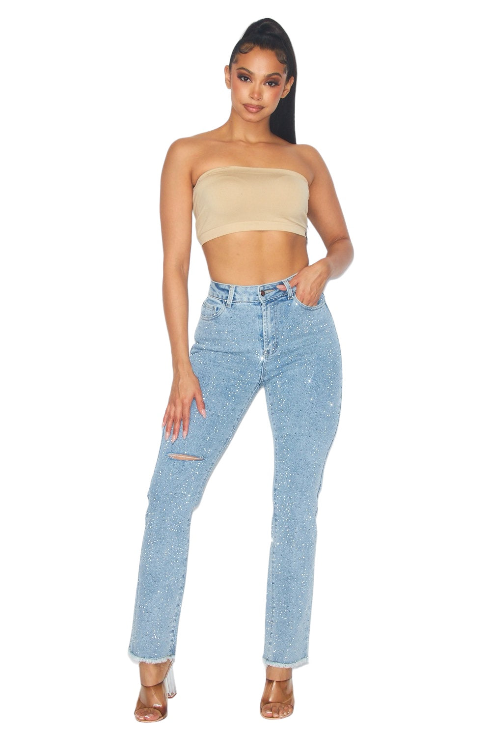 All Over Rhinestone  Jeans