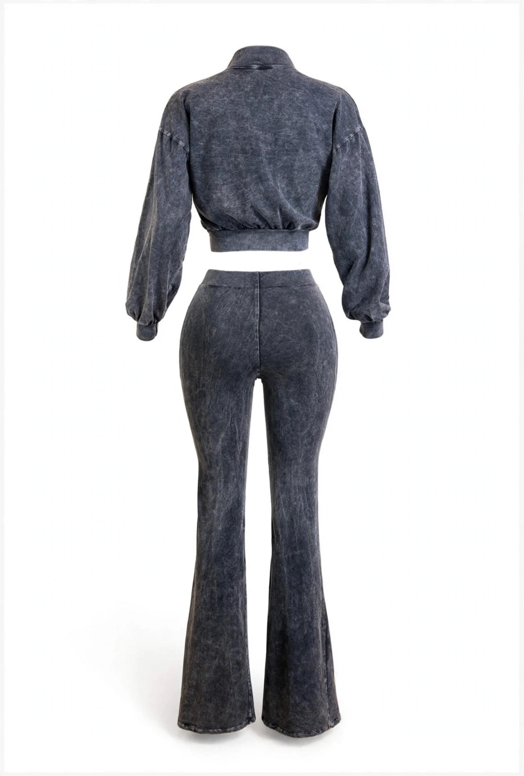 Black Flare Jumpsuit & Cropped Jacket Set