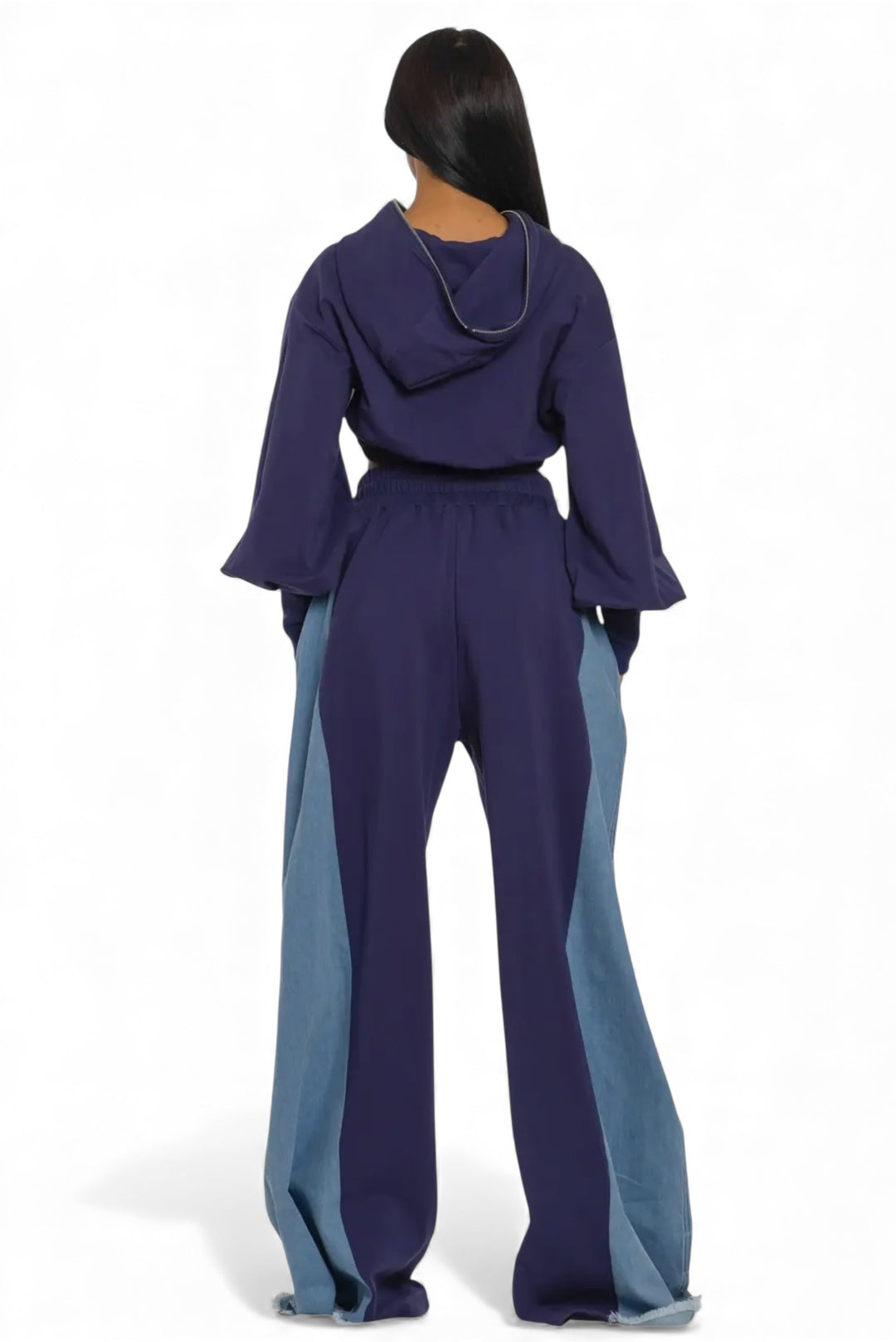 Two-Tone Denim Panel Utility Set