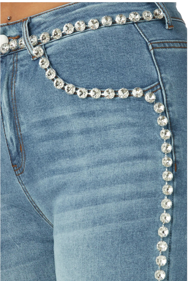Avianna Rhinestone Denim Pants