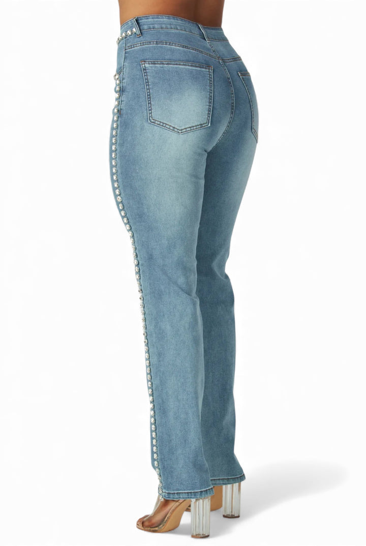 Avianna Rhinestone Denim Pants