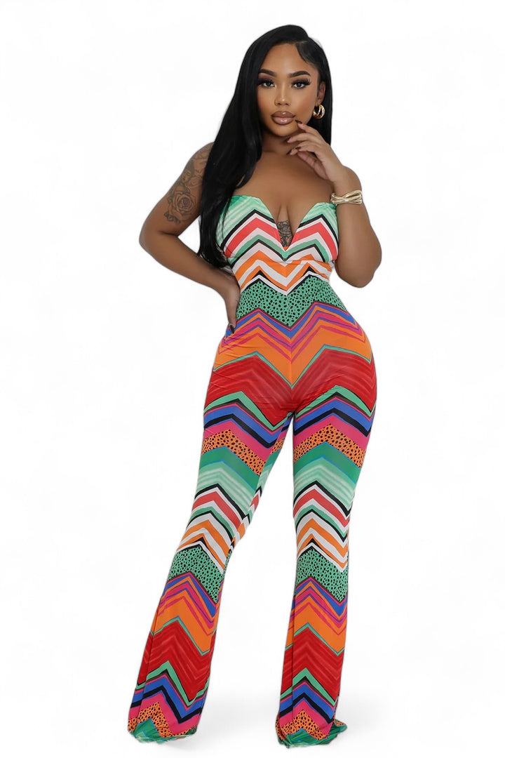 Multicolor Sweetheart Jumpsuit