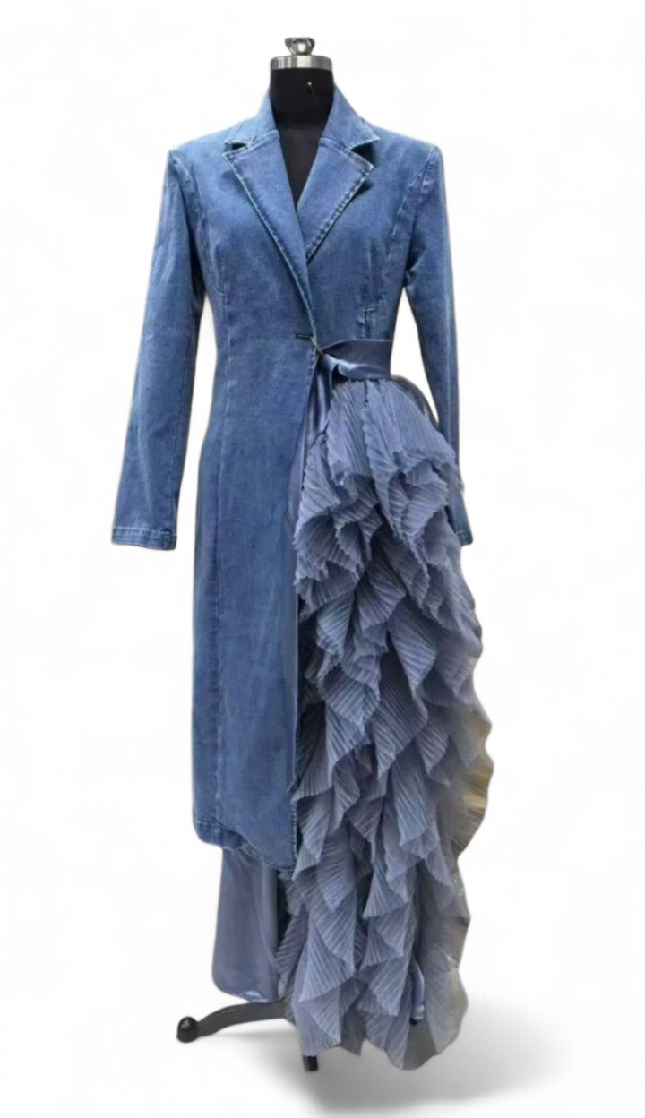 Denim Tulle Coat