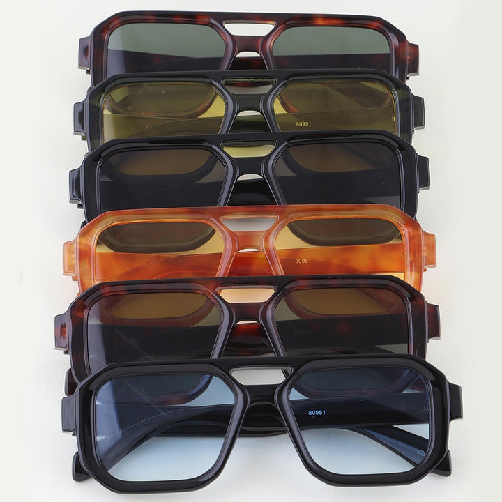 Sunglasses: Style  80951 {Assorted Tortoise Aviator Block Sunglasses}