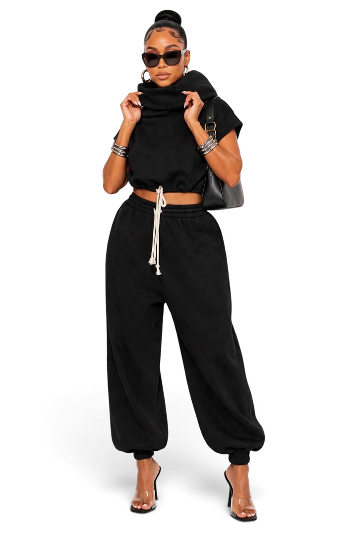 Cowl Neck Two-Piece Set