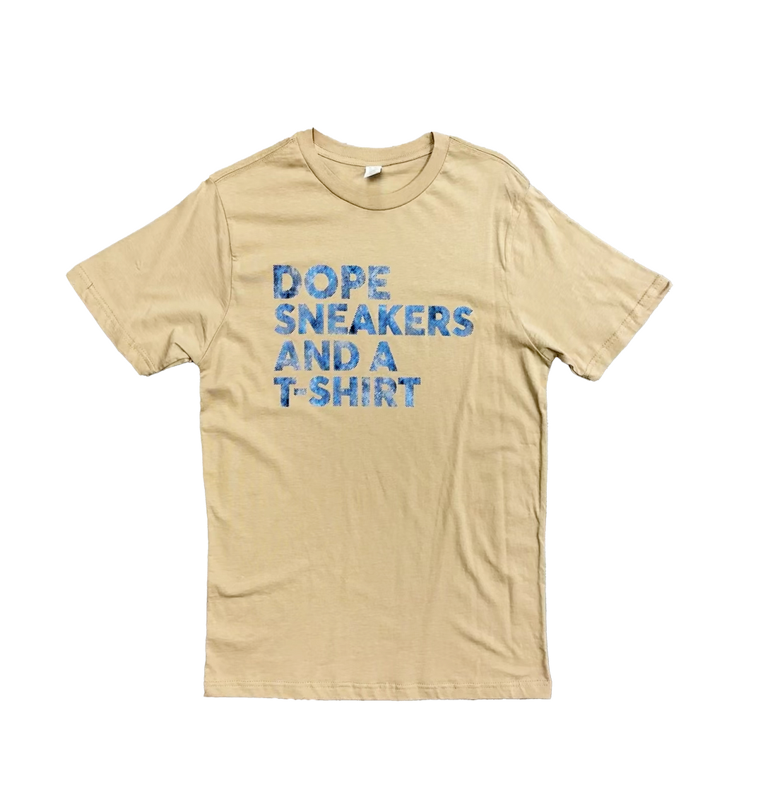 a t - shirt that says dope sneakers and a t - shirt