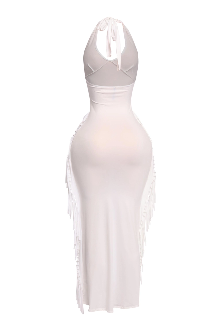 Fringe Detailed Halter Dress