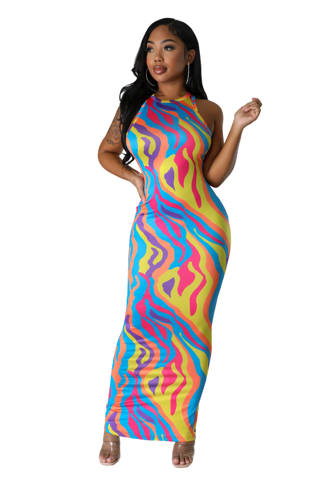 Multi Color Pattern Maxi Dress | The House of Stylez Small Multi Color Pattern Maxi Dress | The House of Stylez Small